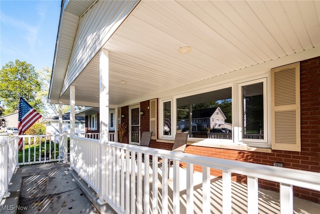 deck featuring a porch