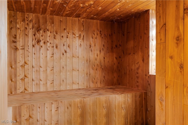 view of sauna