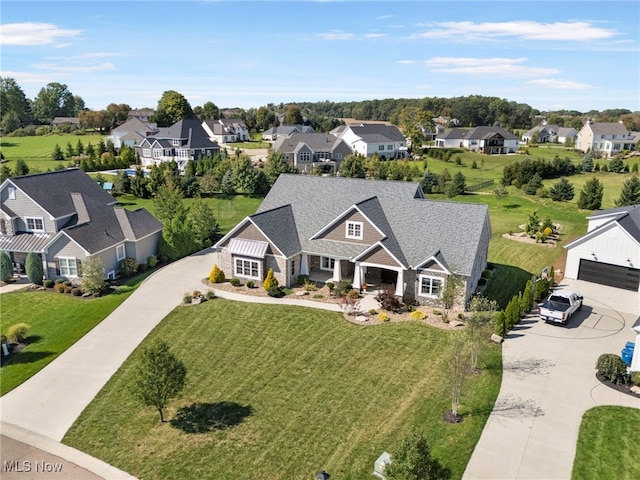 drone / aerial view featuring a residential view