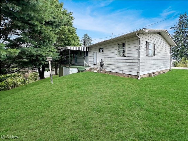 exterior space with a lawn