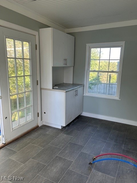 kitchen featuring white cabinetry