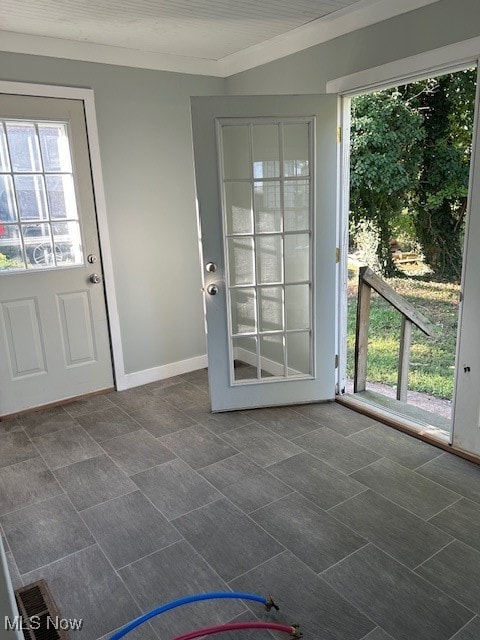 entryway with ornamental molding