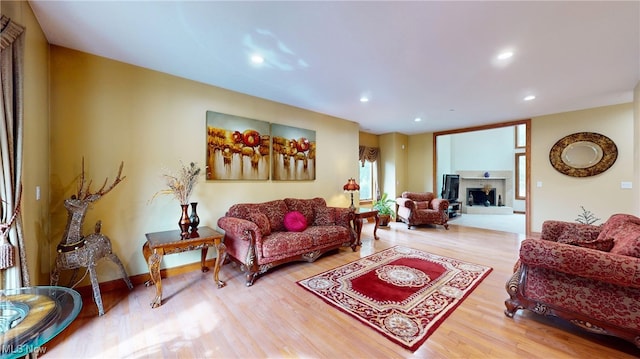 living room featuring hardwood / wood-style flooring