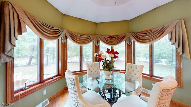 dining area featuring light hardwood / wood-style floors