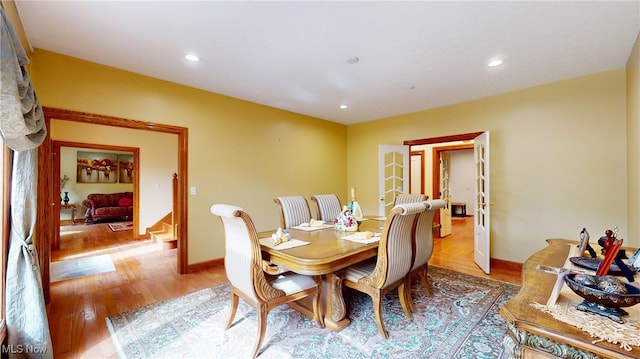 dining room featuring light hardwood / wood-style flooring