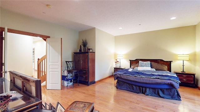 bedroom featuring light wood-type flooring