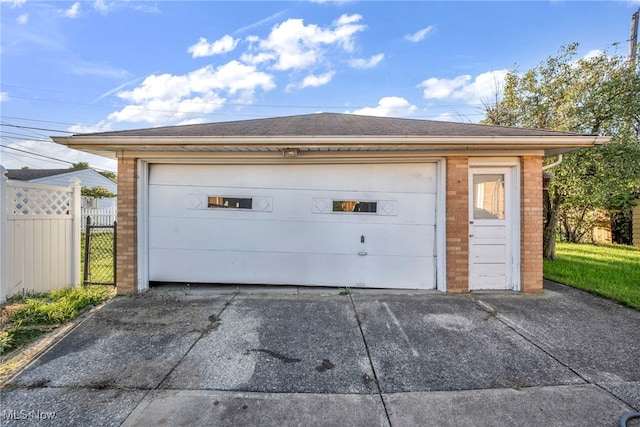 view of garage