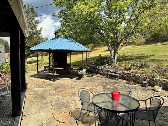 view of patio with a gazebo