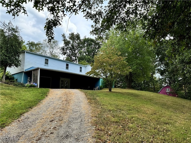 exterior space with a front yard