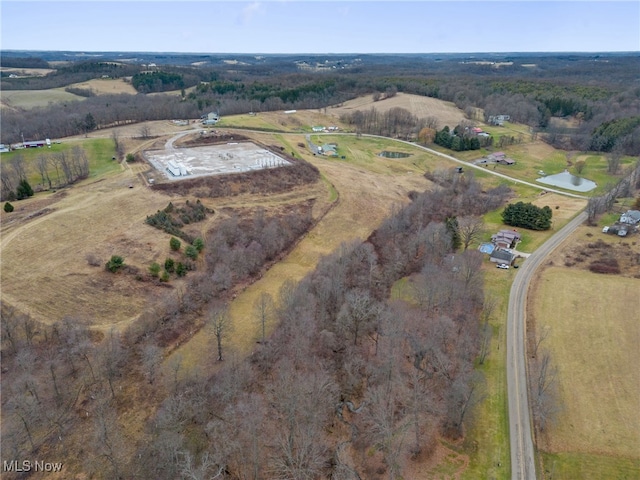 aerial view featuring a rural view