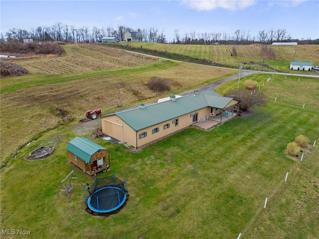 bird's eye view featuring a rural view