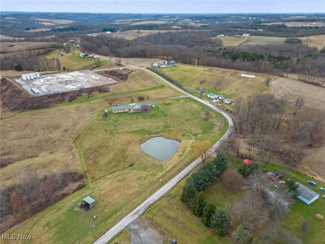 drone / aerial view featuring a rural view