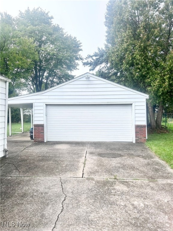 view of garage