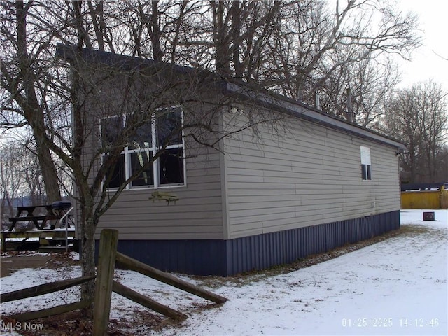 view of snowy exterior