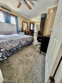 bedroom with carpet and ceiling fan