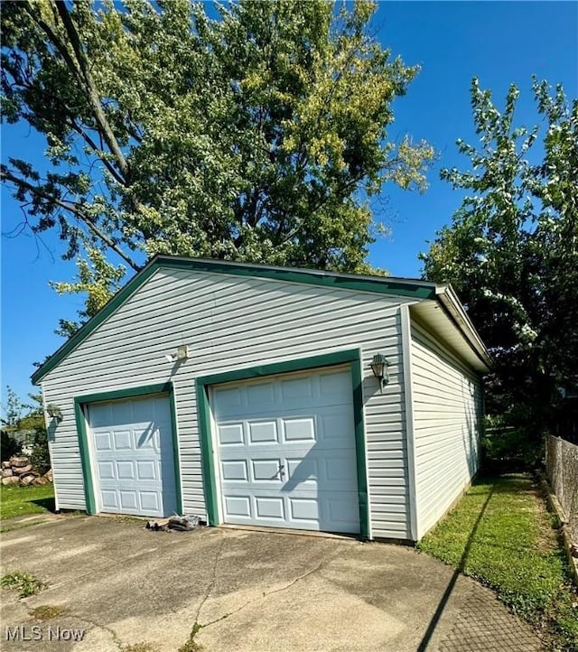 view of garage