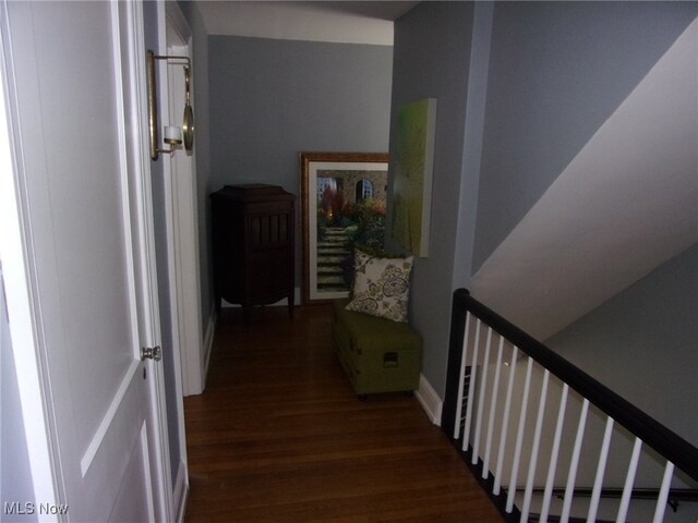 hall featuring dark hardwood / wood-style floors