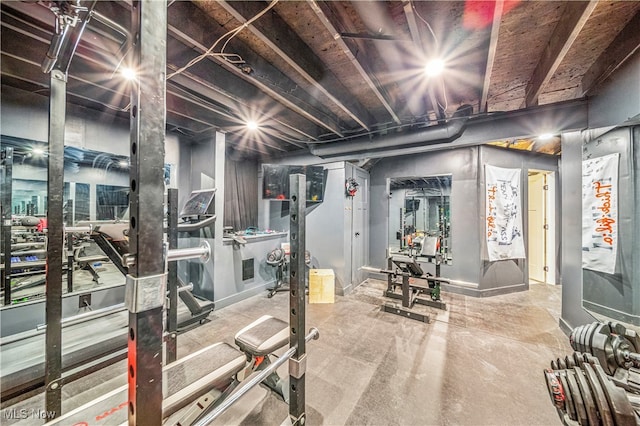 gym featuring concrete flooring