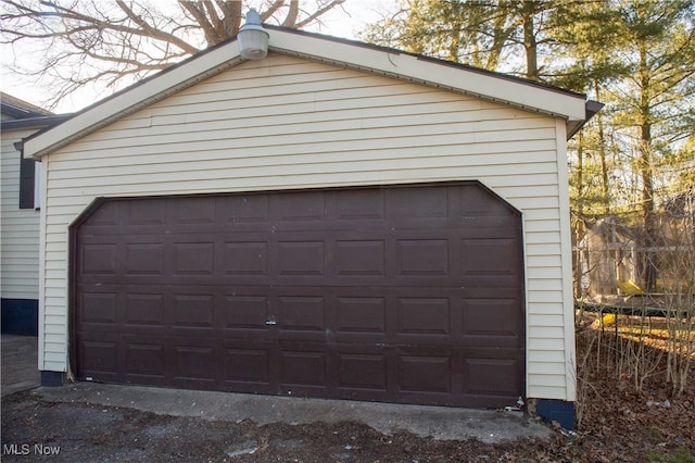 view of garage