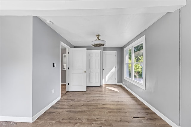 interior space with light hardwood / wood-style flooring