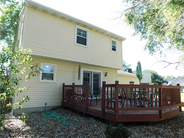 rear view of house with a deck