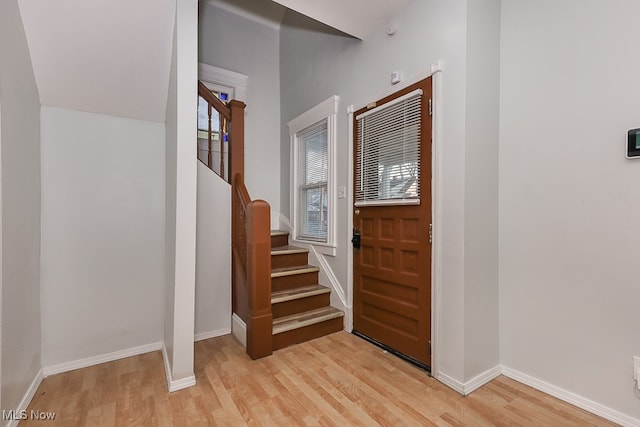 entrance foyer featuring light hardwood / wood-style flooring