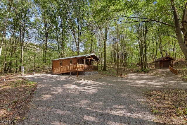 exterior space featuring a deck