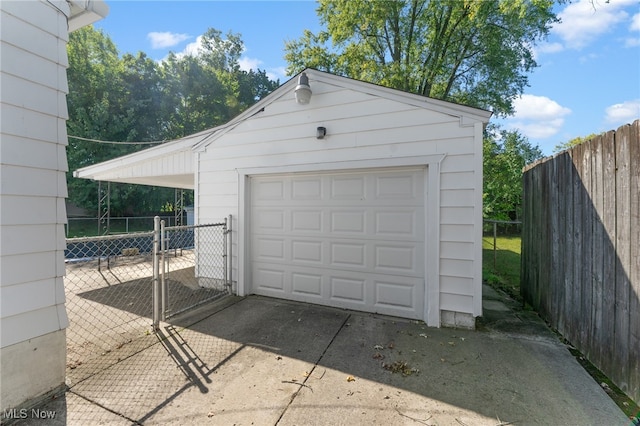 view of garage