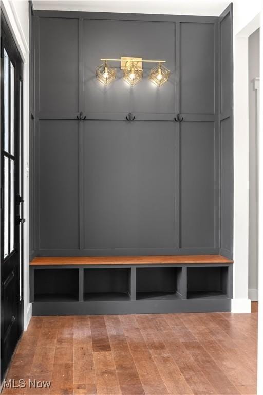 mudroom with light wood-type flooring