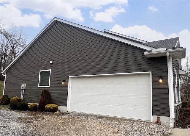 view of home's exterior featuring a garage