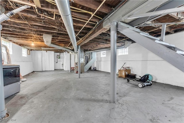below grade area featuring plenty of natural light