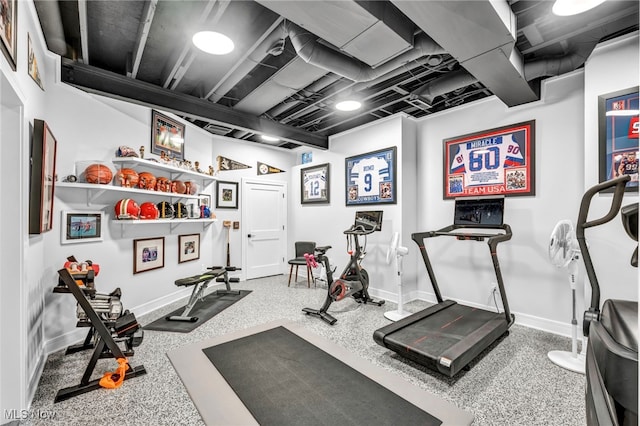 view of workout area