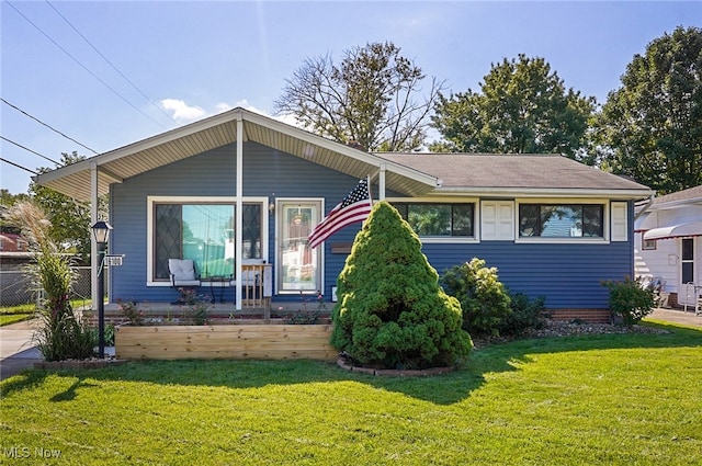 view of front of house with a front yard