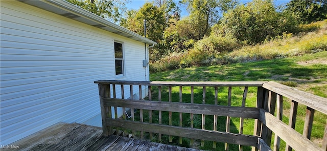 deck with a lawn