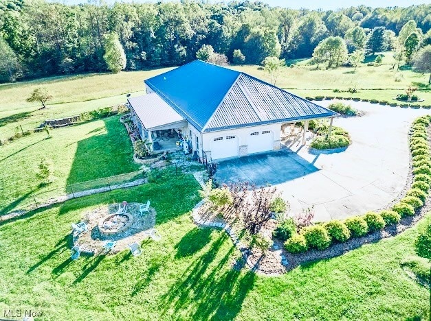 aerial view with a rural view