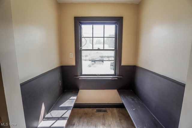 doorway featuring dark hardwood / wood-style flooring