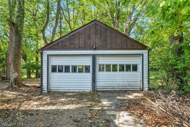 view of garage