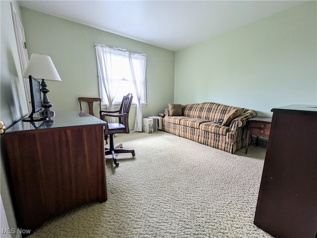 view of carpeted office space