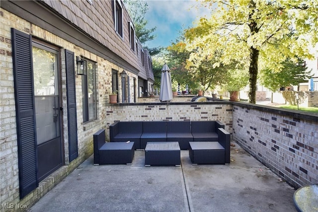 view of patio with outdoor lounge area