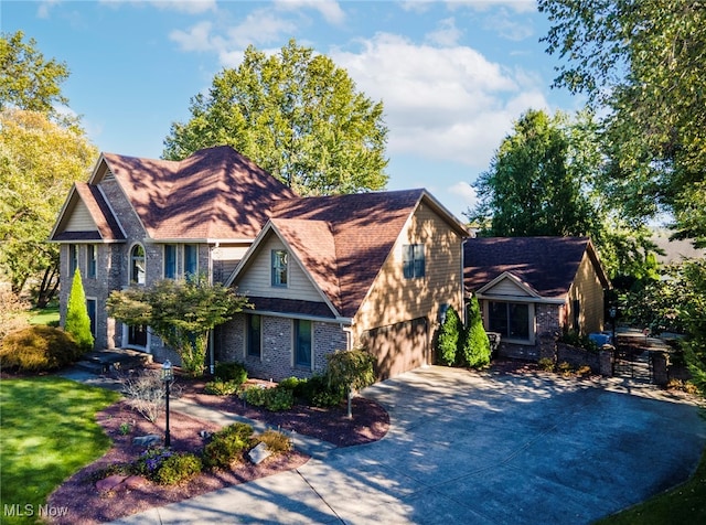 view of front of house with a garage