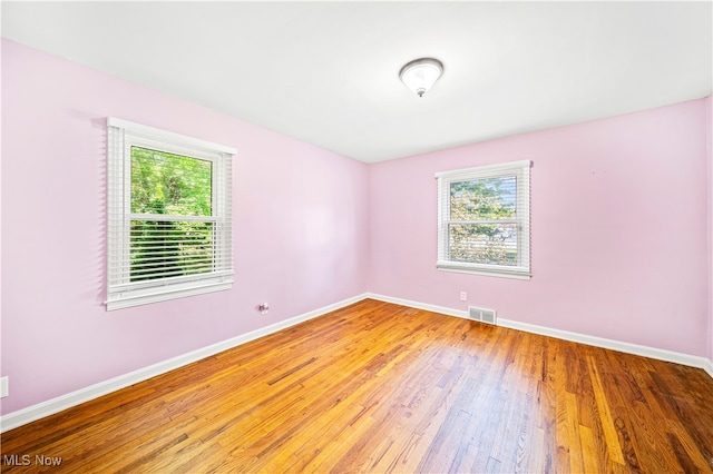 empty room featuring wood-type flooring