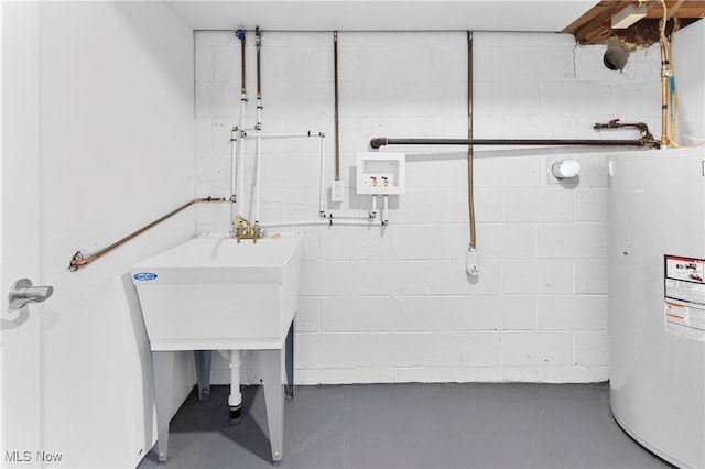 interior space with water heater