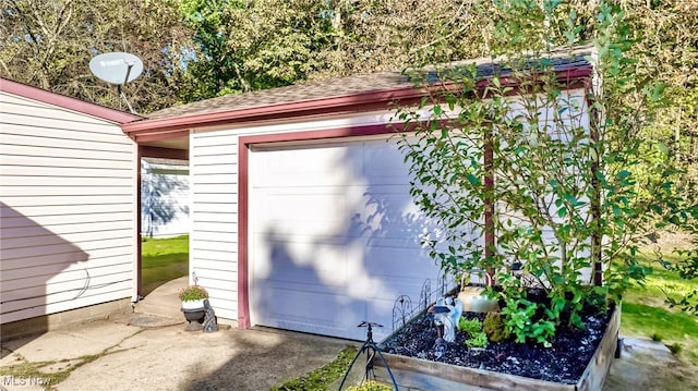 view of garage