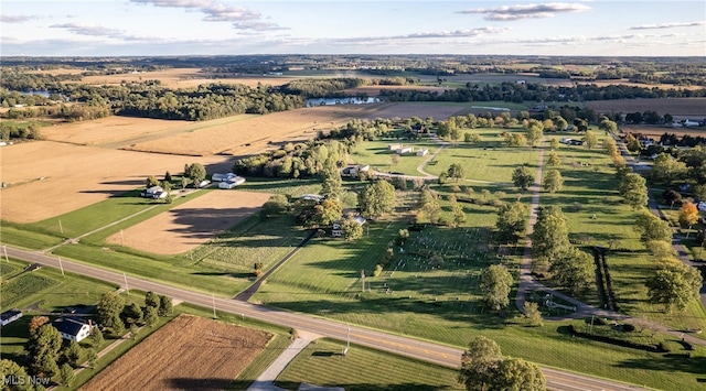 bird's eye view with a rural view