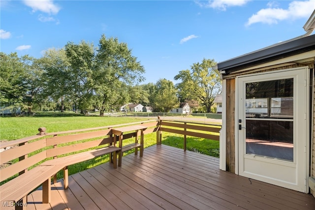 deck with a lawn