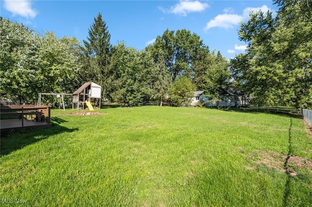 view of yard featuring a playground