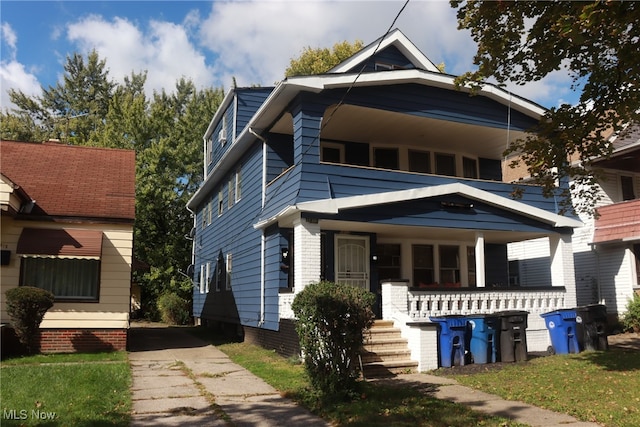 view of front of property with covered porch