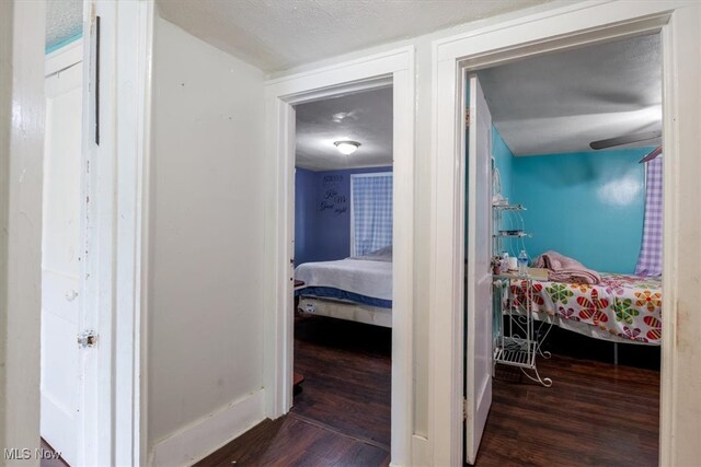 corridor with dark hardwood / wood-style floors