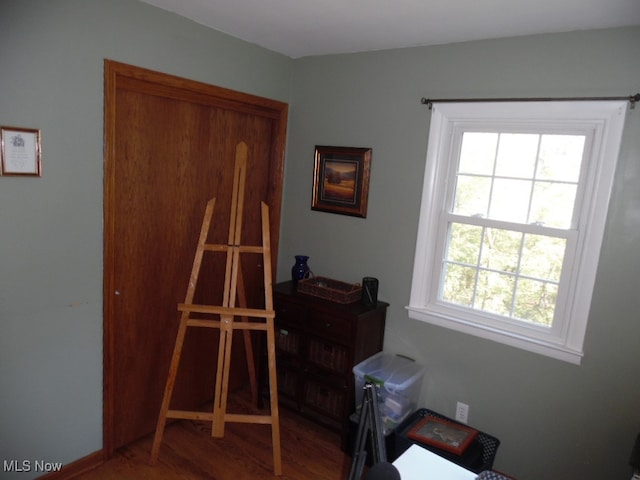 interior space with plenty of natural light and wood-type flooring