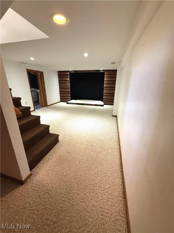 120 Woodcrest Dr, Marietta, OH 45750 - corridor with carpet, recessed lighting, and stairway